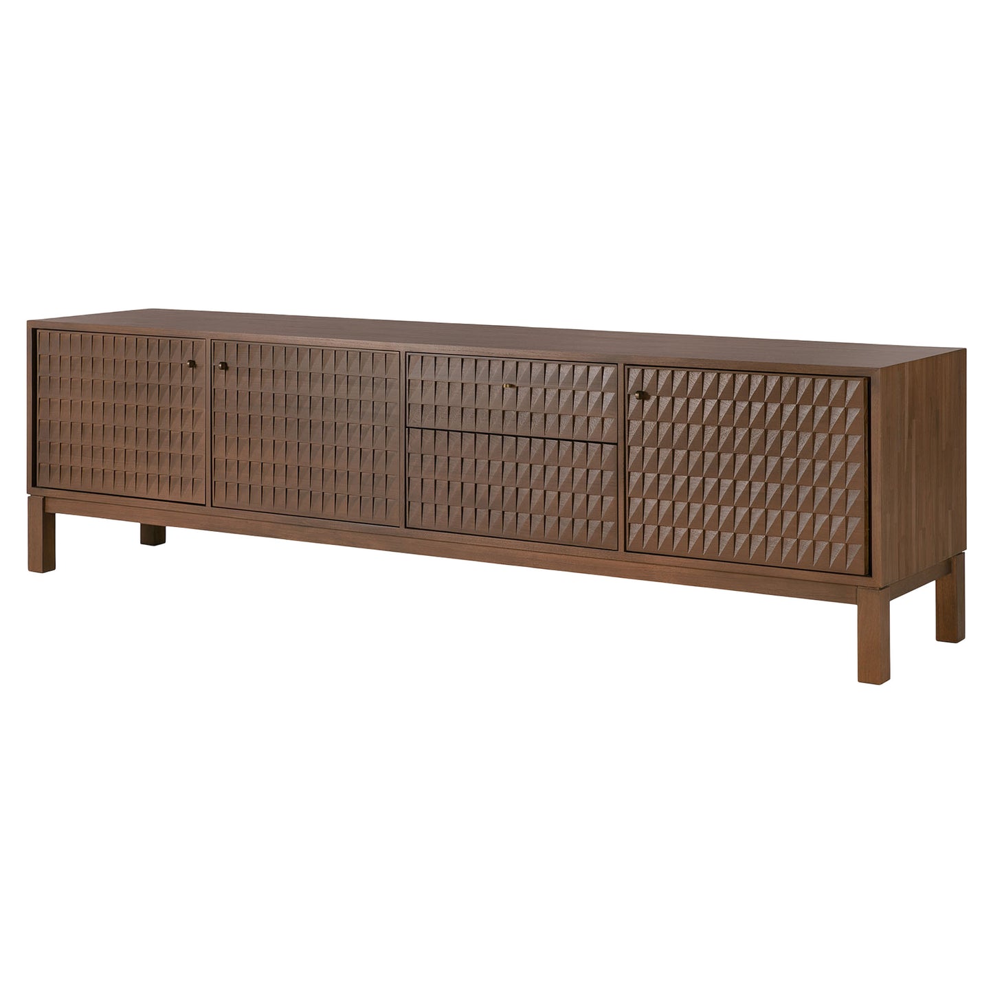 Sono TV Cupboard - 84"W, Dark Brown Teak