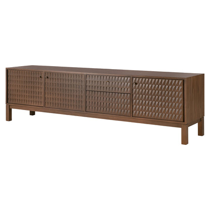 Sono TV Cupboard - 84"W, Dark Brown Teak