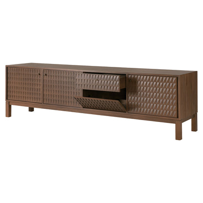 Sono TV Cupboard - 84"W, Dark Brown Teak
