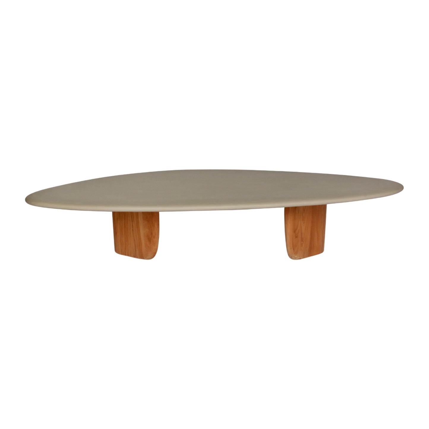 Sorrento Organic Coffee Table - Gray Micro Topping, Teak Base