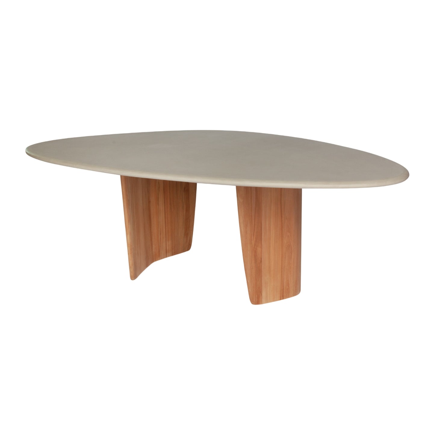 Sorrento Organic Dining Table - Gray Micro Topping, Teak Base