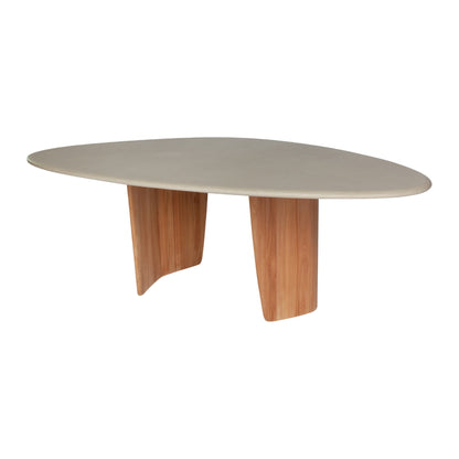Sorrento Organic Dining Table - Gray Micro Topping, Teak Base
