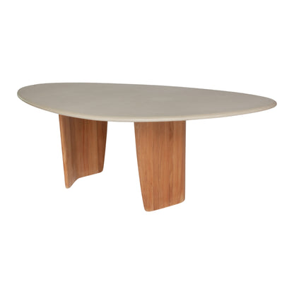 Sorrento Organic Dining Table - Gray Micro Topping, Teak Base