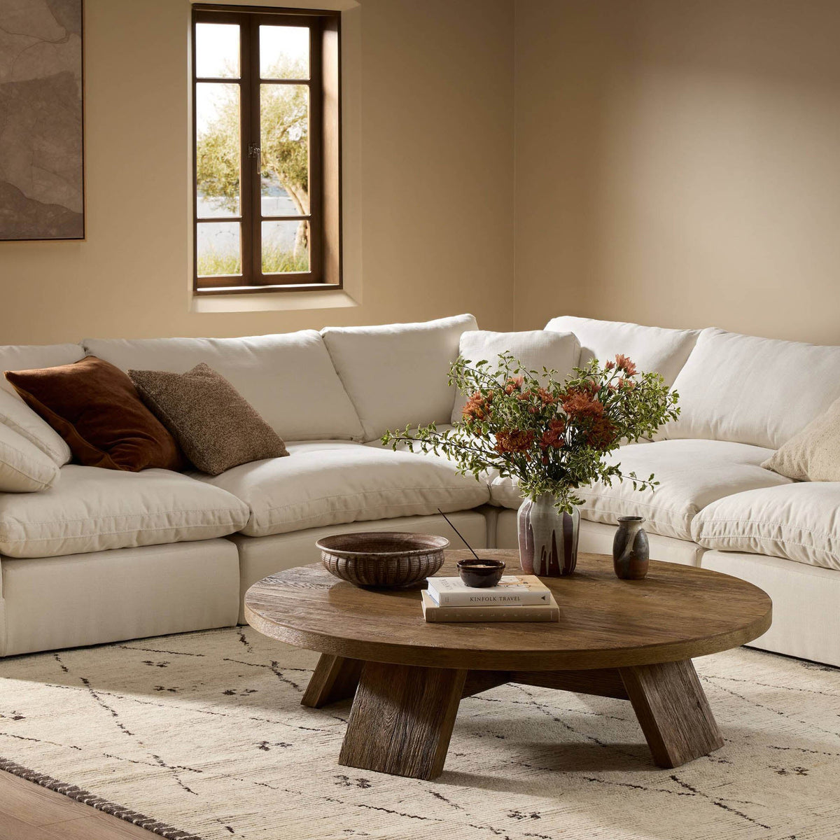 Sparrow Coffee Table - Washed Old Oak Veneer Thick