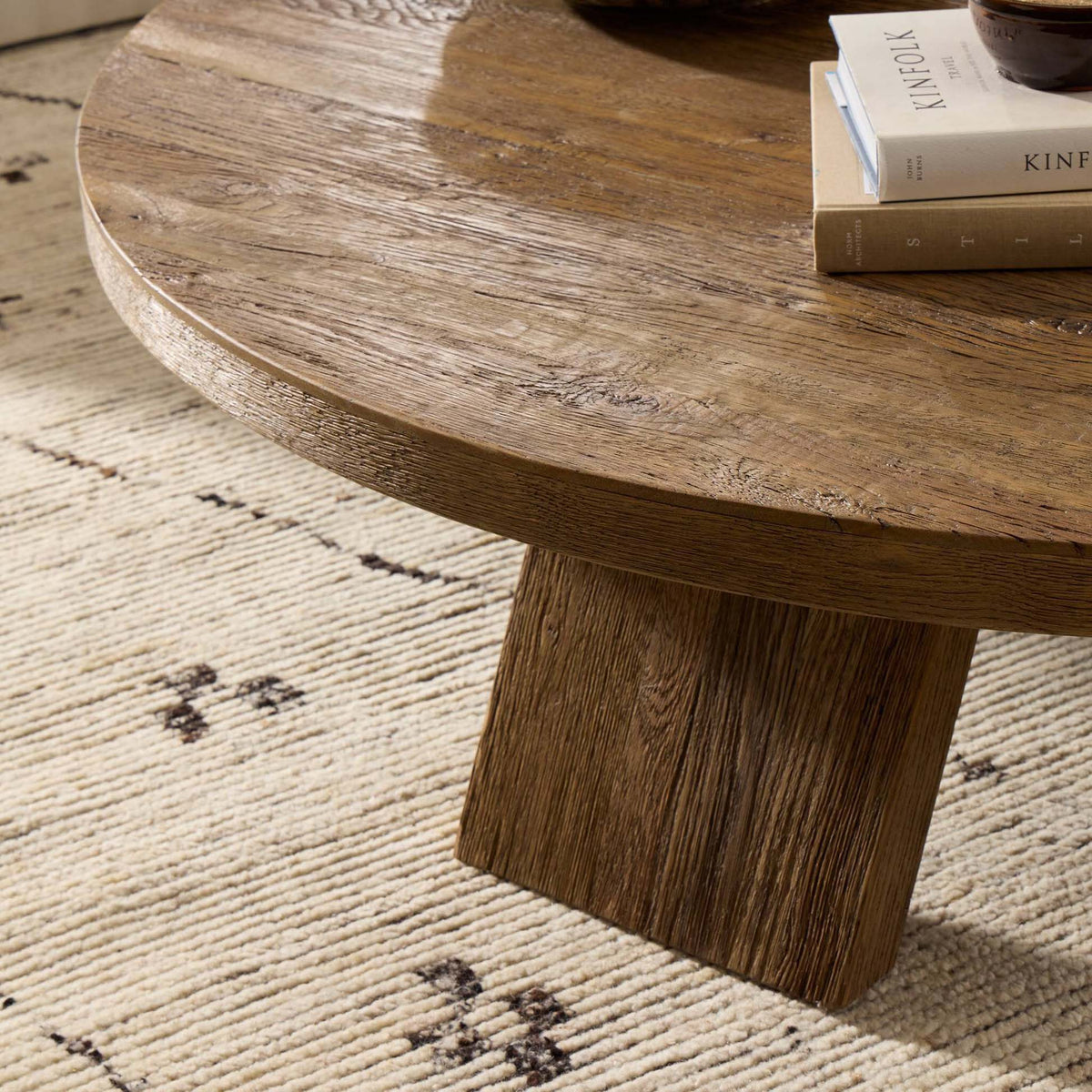 Sparrow Coffee Table - Washed Old Oak Veneer Thick