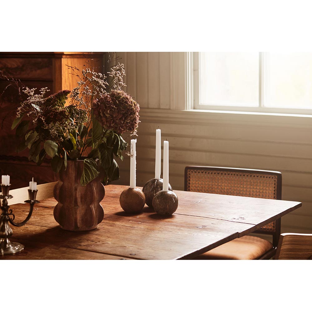 Sphere Medium Candle Holder - Red