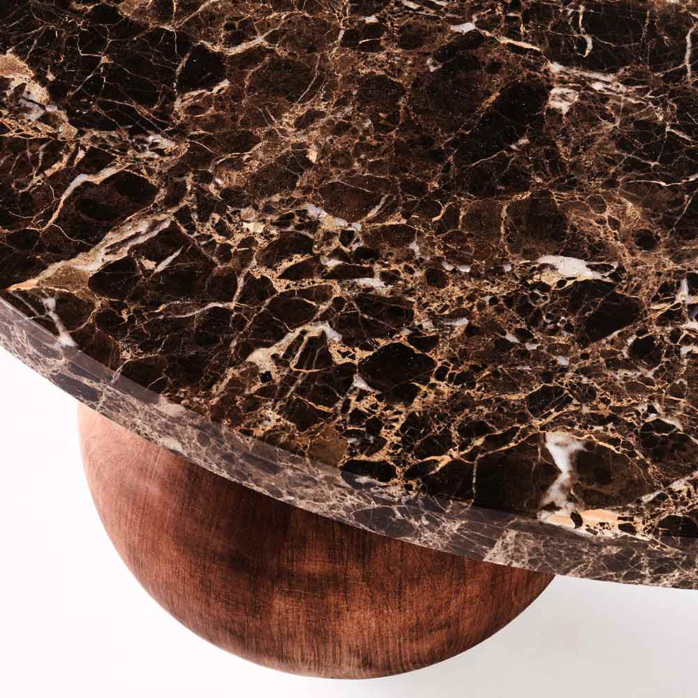 Sphere Round Sofa Table - Emperador