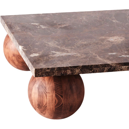 Sphere Square Sofa Table - Dark Emperador