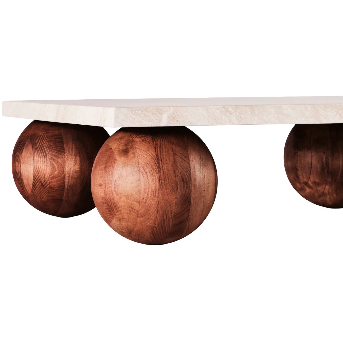 Sphere Square Sofa Table - Travertino Bianco