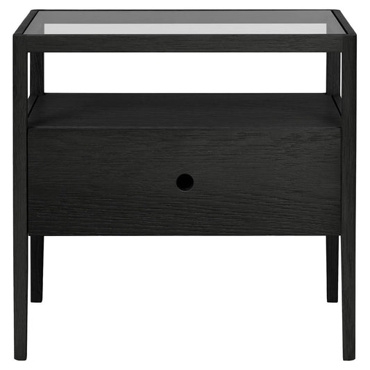 Spindle Bedside Table - Black Oak