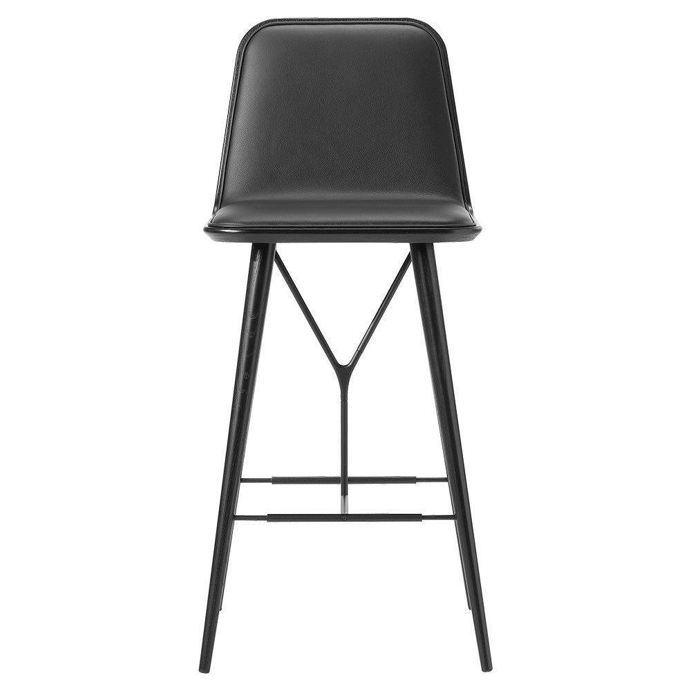Spine Bar Chair - Leather, Black Lacquered Ash