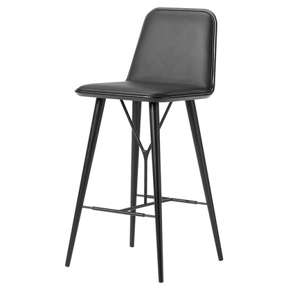 Spine Bar Chair - Leather, Black Lacquered Ash