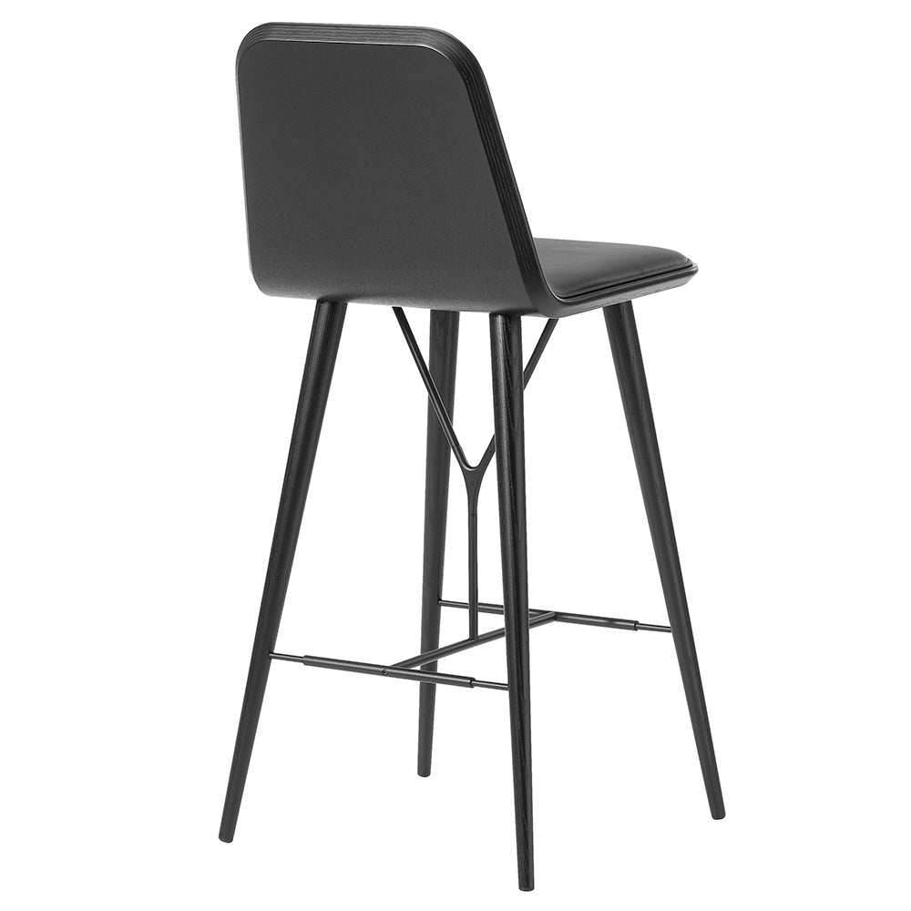 Spine Bar Chair - Leather, Black Lacquered Ash