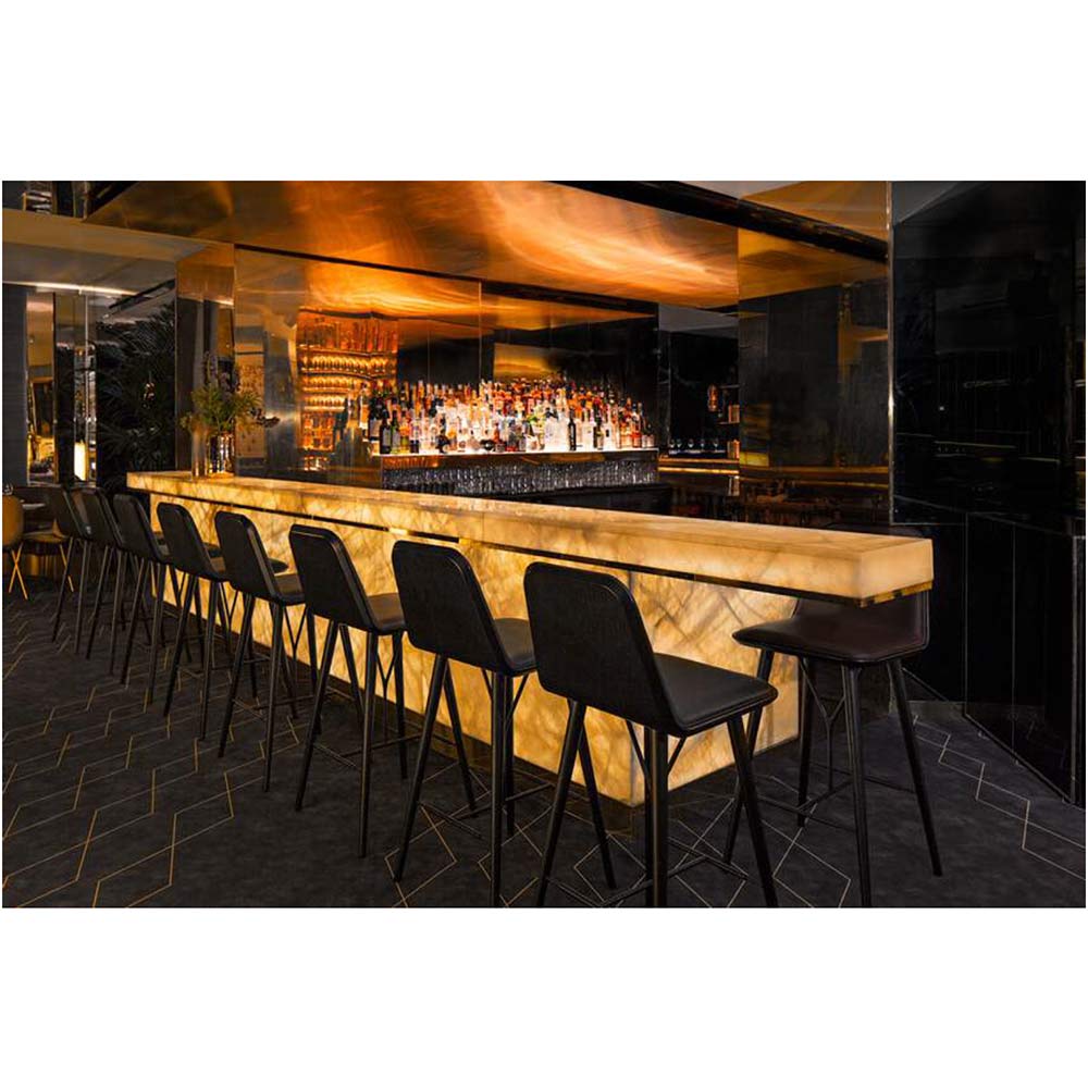 Spine Bar Chair - Leather, Black Lacquered Ash