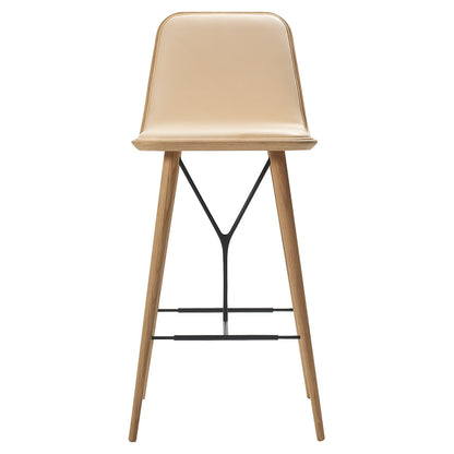 Spine Bar Chair - Leather, Lacquered Oak