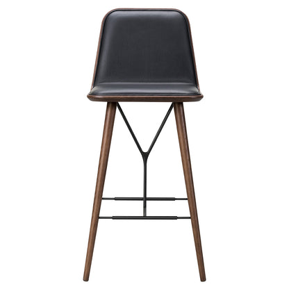 Spine Bar Chair - Leather, Smoked Oak