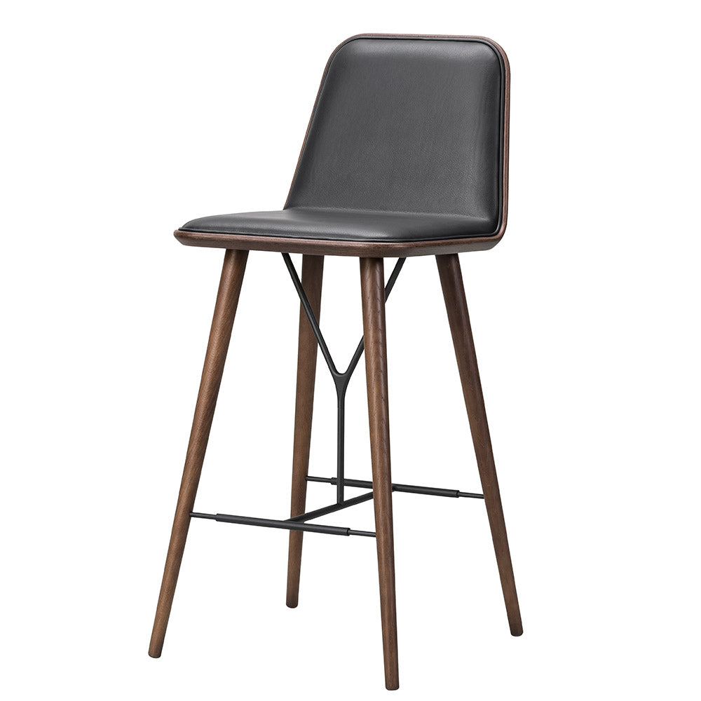 Spine Bar Chair - Leather, Smoked Oak