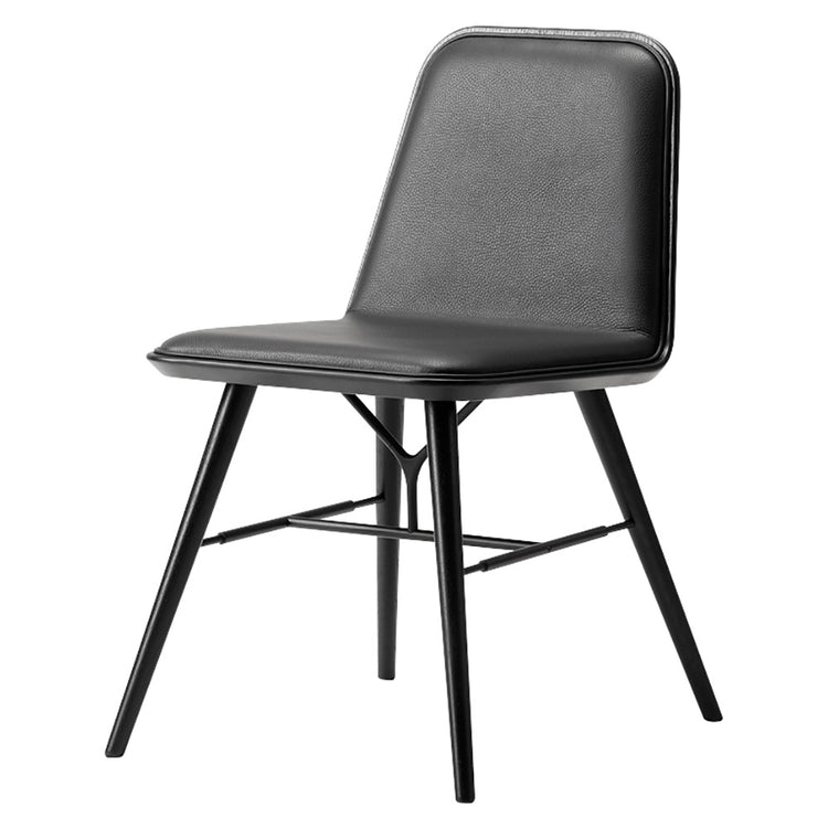 Spine Dining Chair - Leather, Black Lacquered Ash