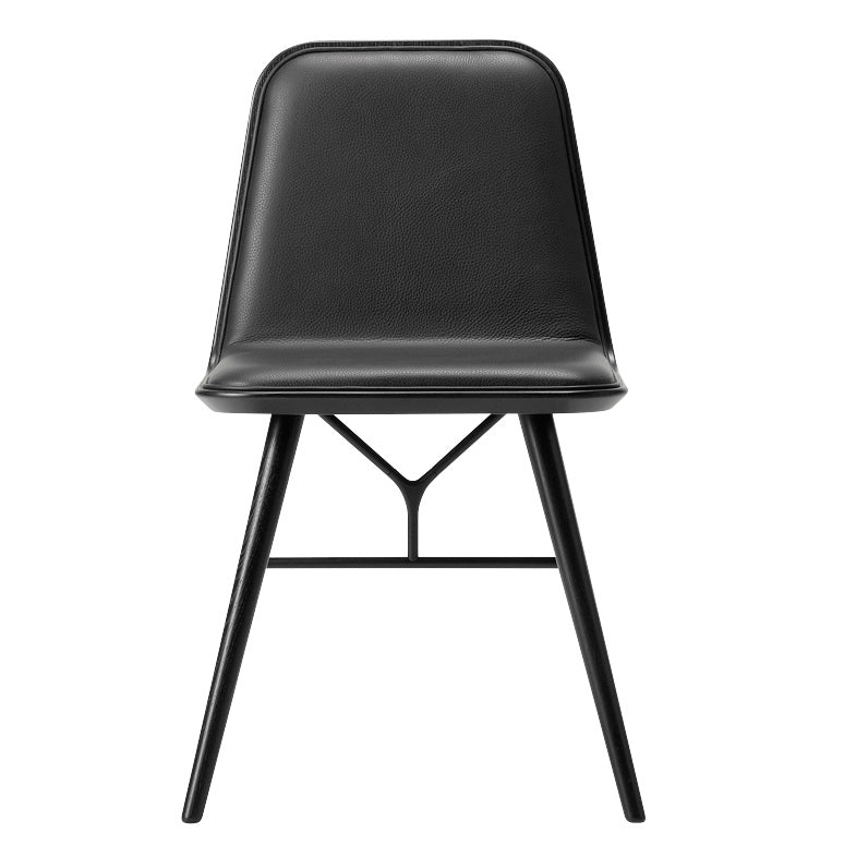 Spine Dining Chair - Leather, Black Lacquered Ash