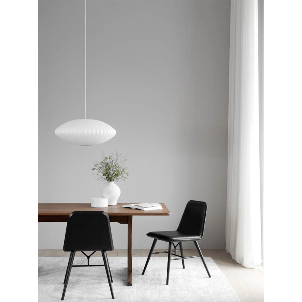 Spine Dining Chair - Leather, Black Lacquered Ash