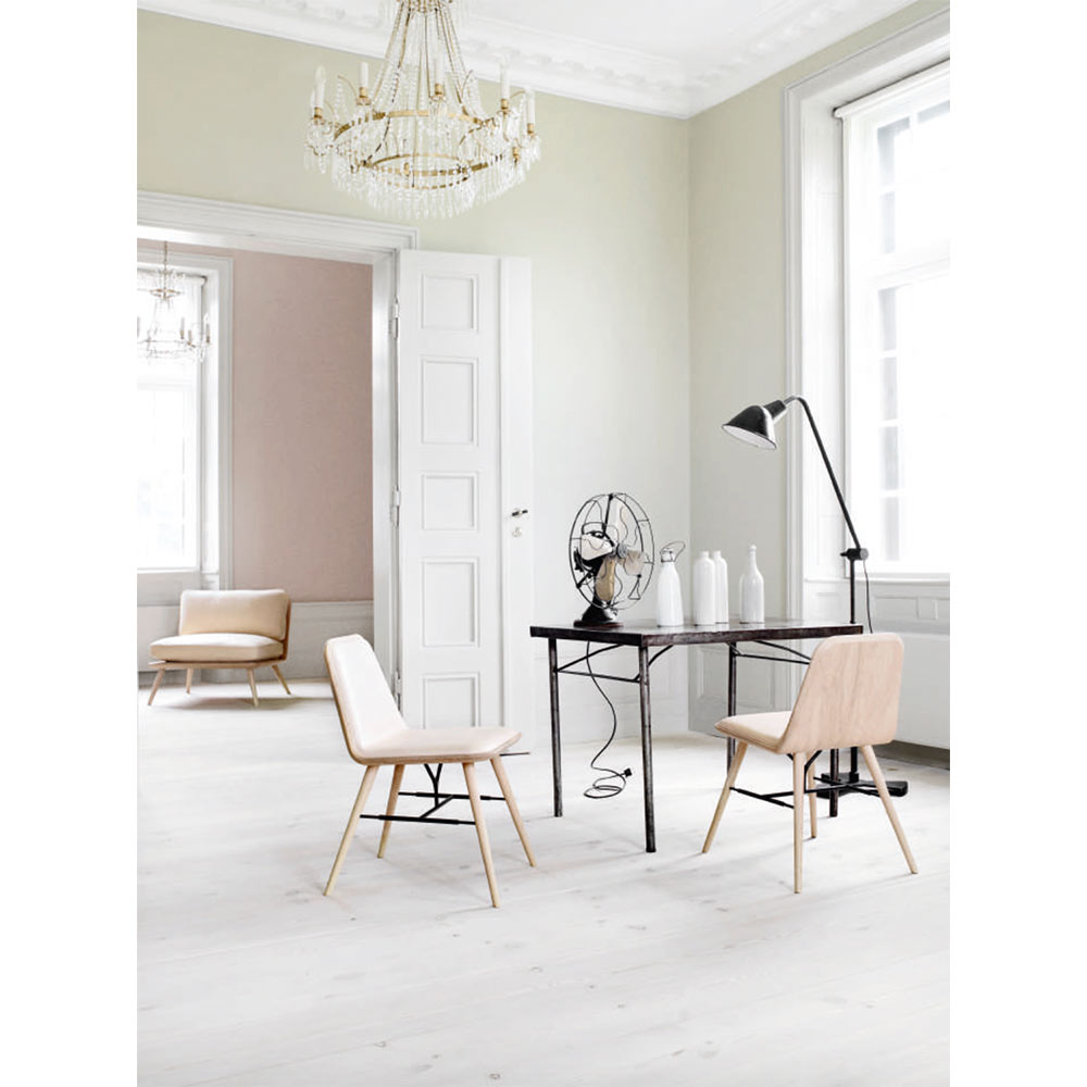 Spine Dining Chair - Leather, Lacquered Oak