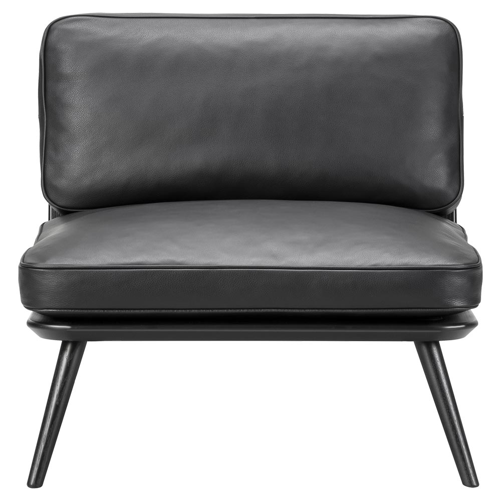 Spine Lounge Chair - Leather, Black Lacquered Ash