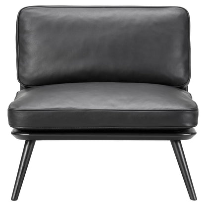Spine Lounge Chair - Leather, Black Lacquered Ash
