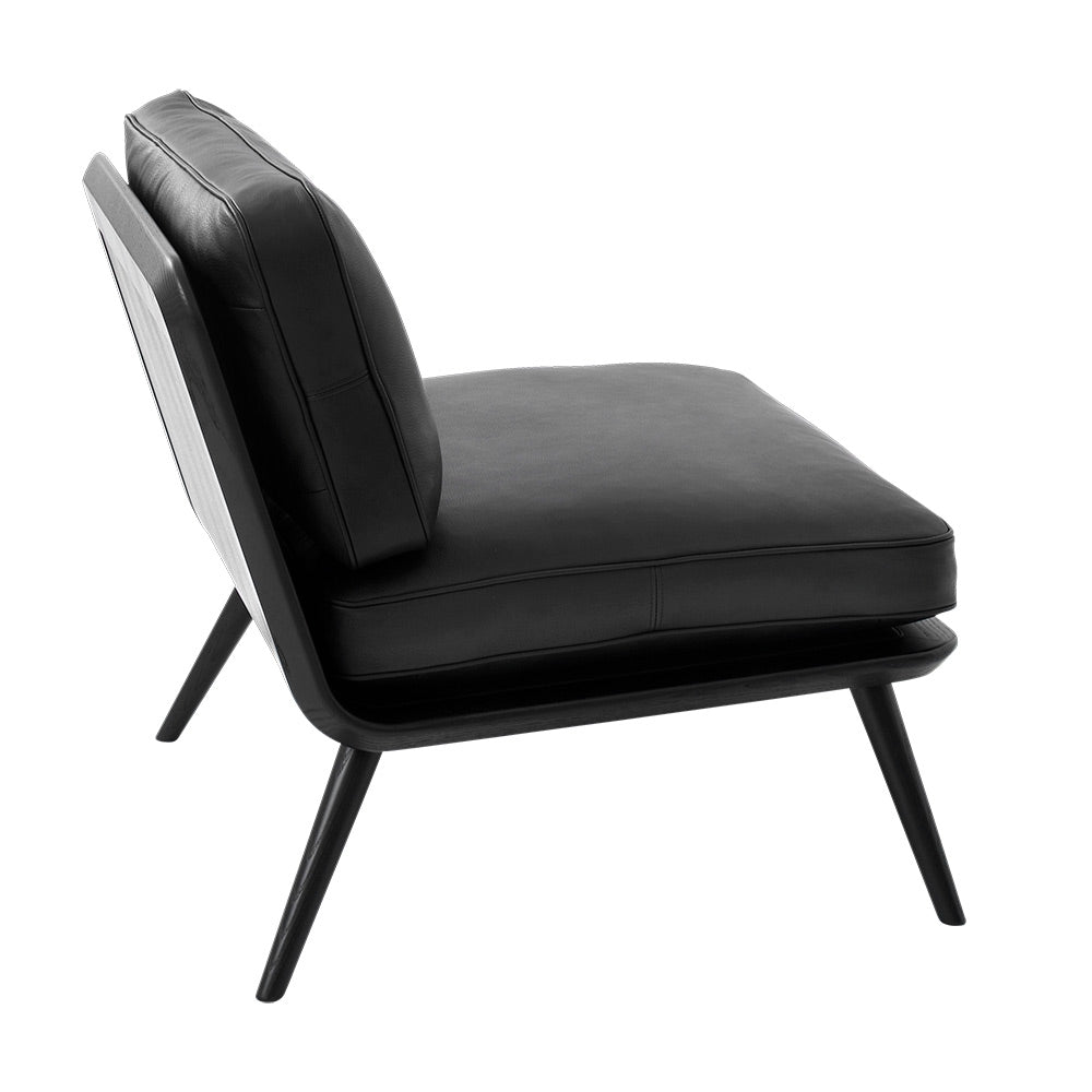Spine Lounge Chair - Leather, Black Lacquered Ash