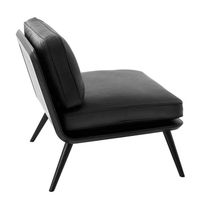 Spine Lounge Chair - Leather, Black Lacquered Ash