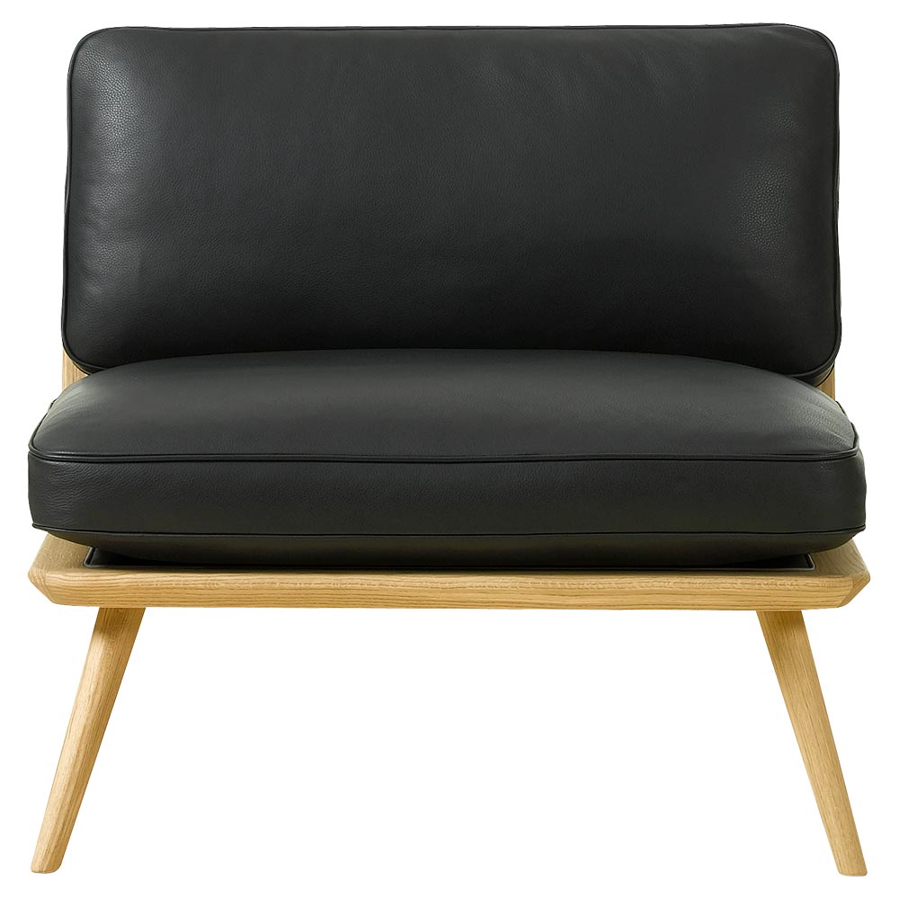 Spine Lounge Chair - Leather, Lacquered Oak