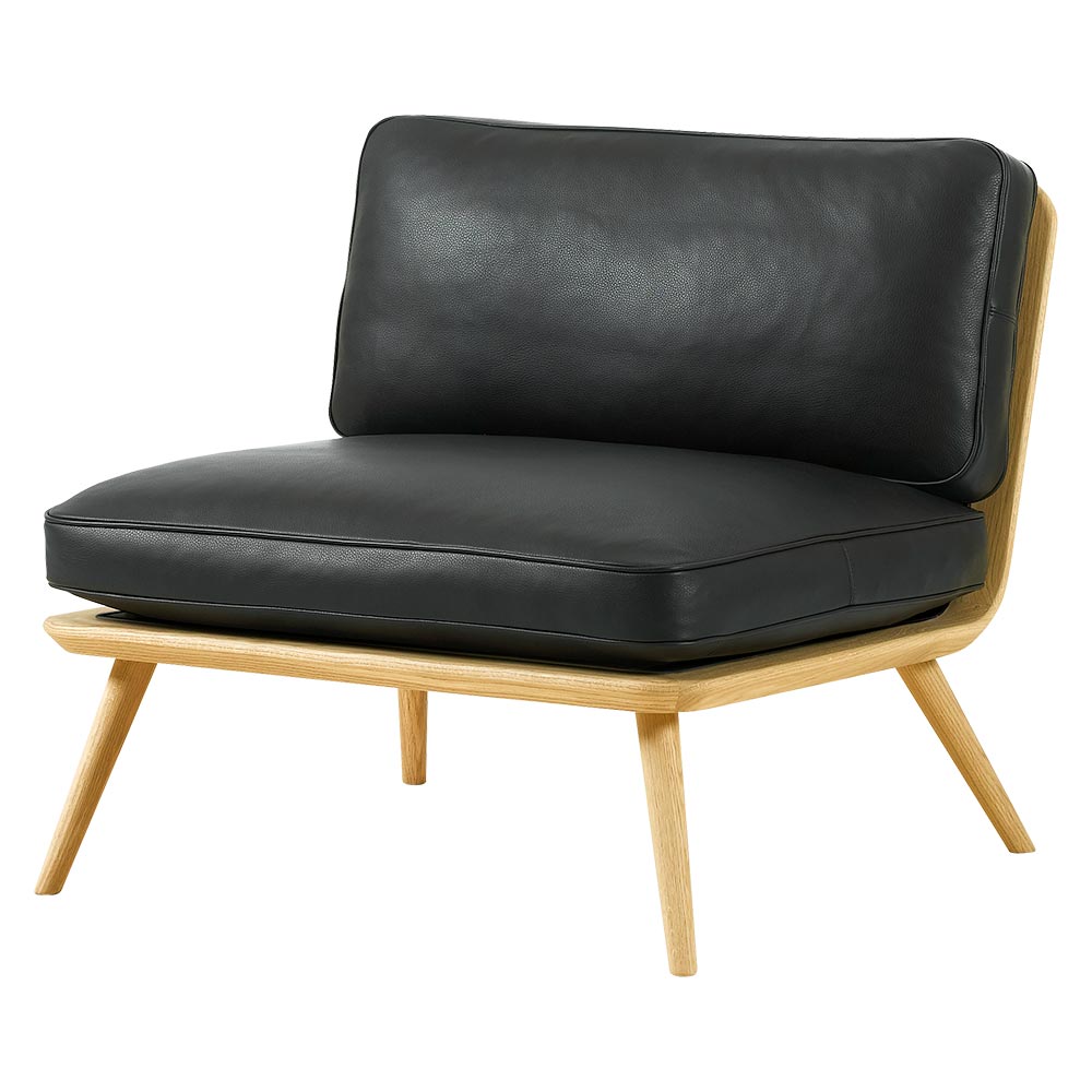 Spine Lounge Chair - Leather, Lacquered Oak