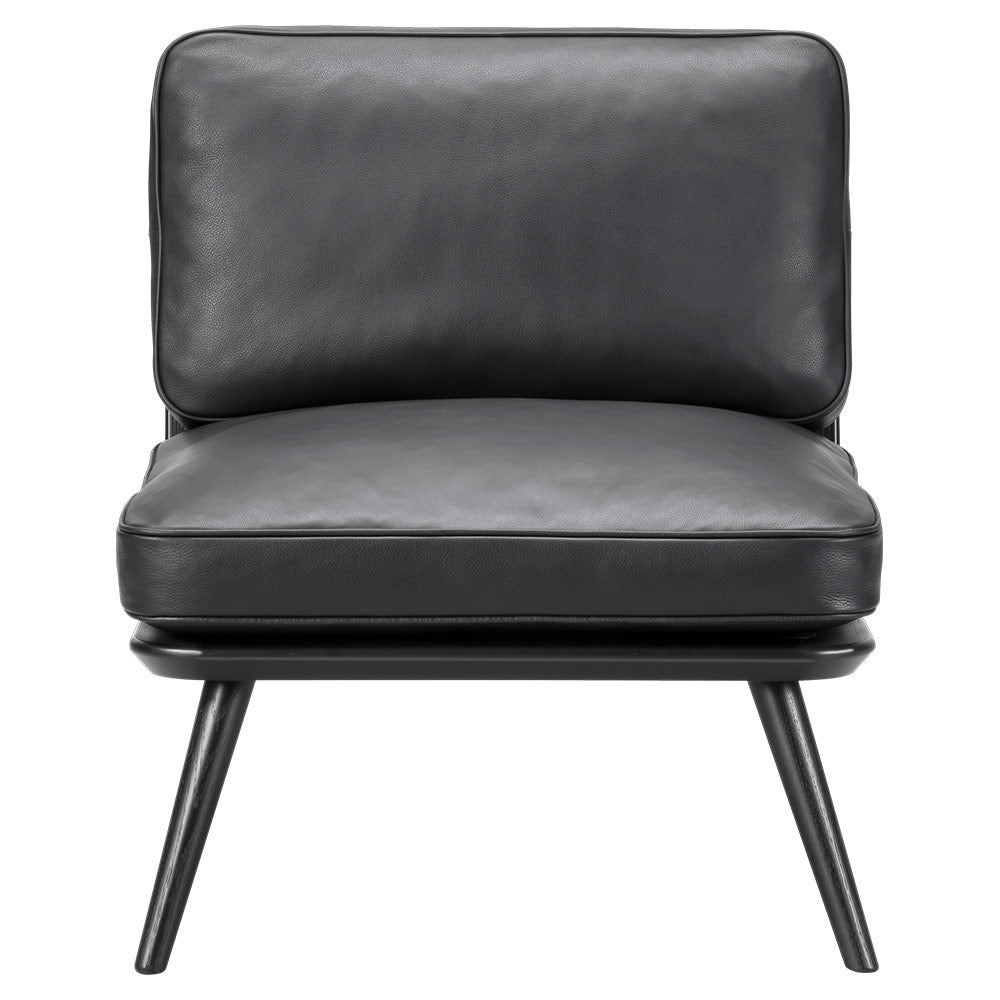 Spine Lounge Chair Petit - Leather, Black Lacquered Ash