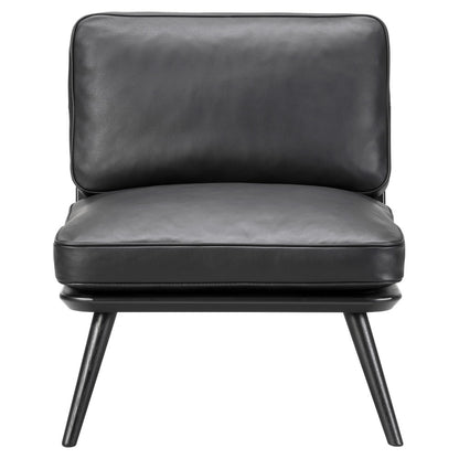 Spine Lounge Chair Petit - Leather, Black Lacquered Ash
