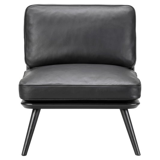 Spine Lounge Chair Petit - Leather, Black Lacquered Ash