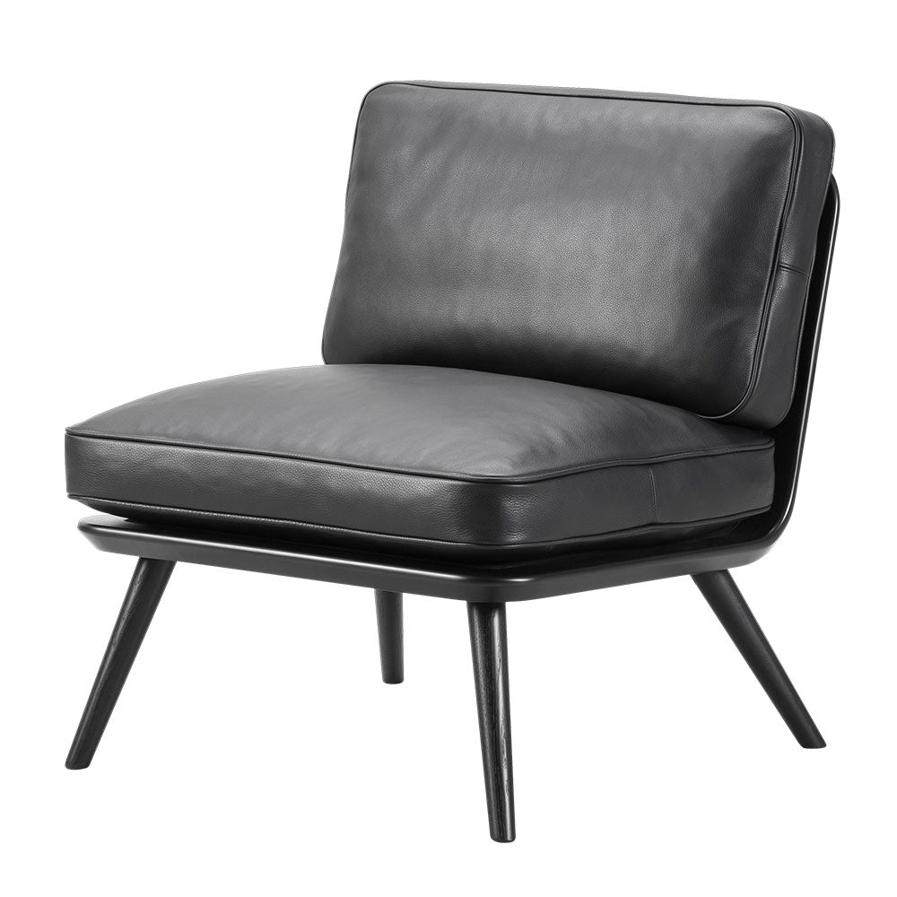 Spine Lounge Chair Petit - Leather, Black Lacquered Ash