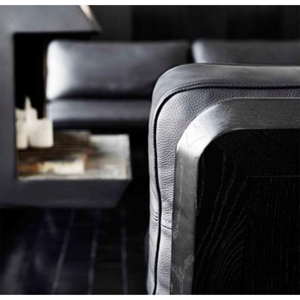 Spine Lounge Chair Petit - Leather, Black Lacquered Ash