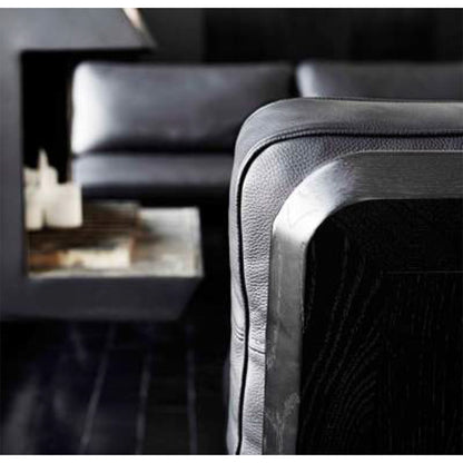 Spine Lounge Chair Petit - Leather, Black Lacquered Ash