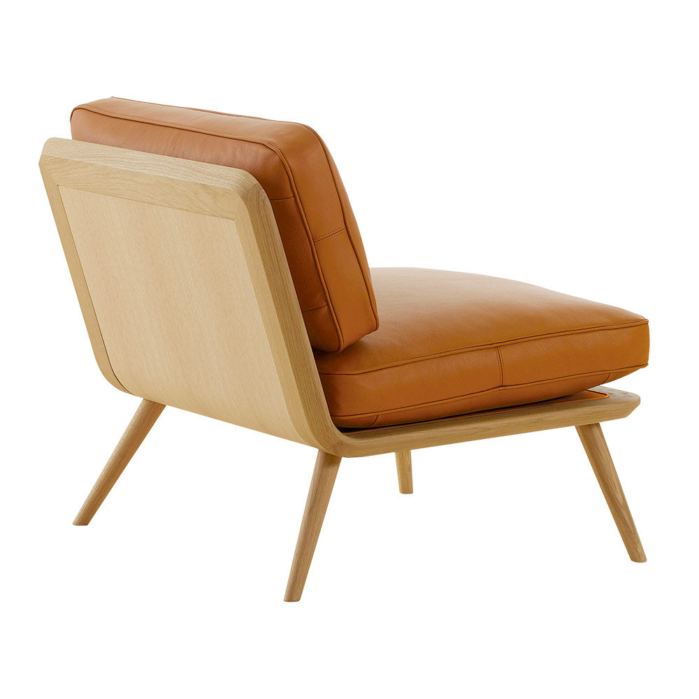 Spine Lounge Chair Petit - Leather, Lacquered Oak