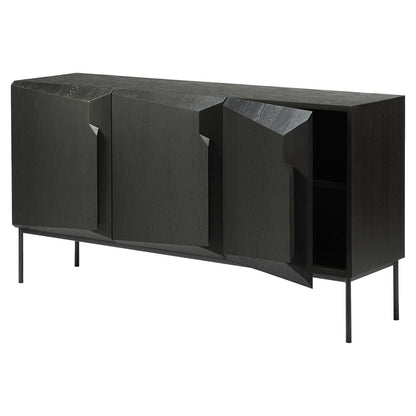 Stairs Sideboard - 3 Doors, Black Oak