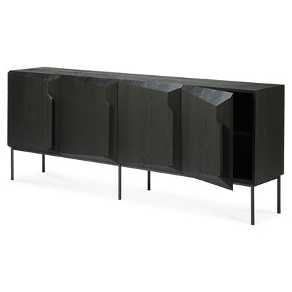 Stairs Sideboard - 4 Doors, Black Oak
