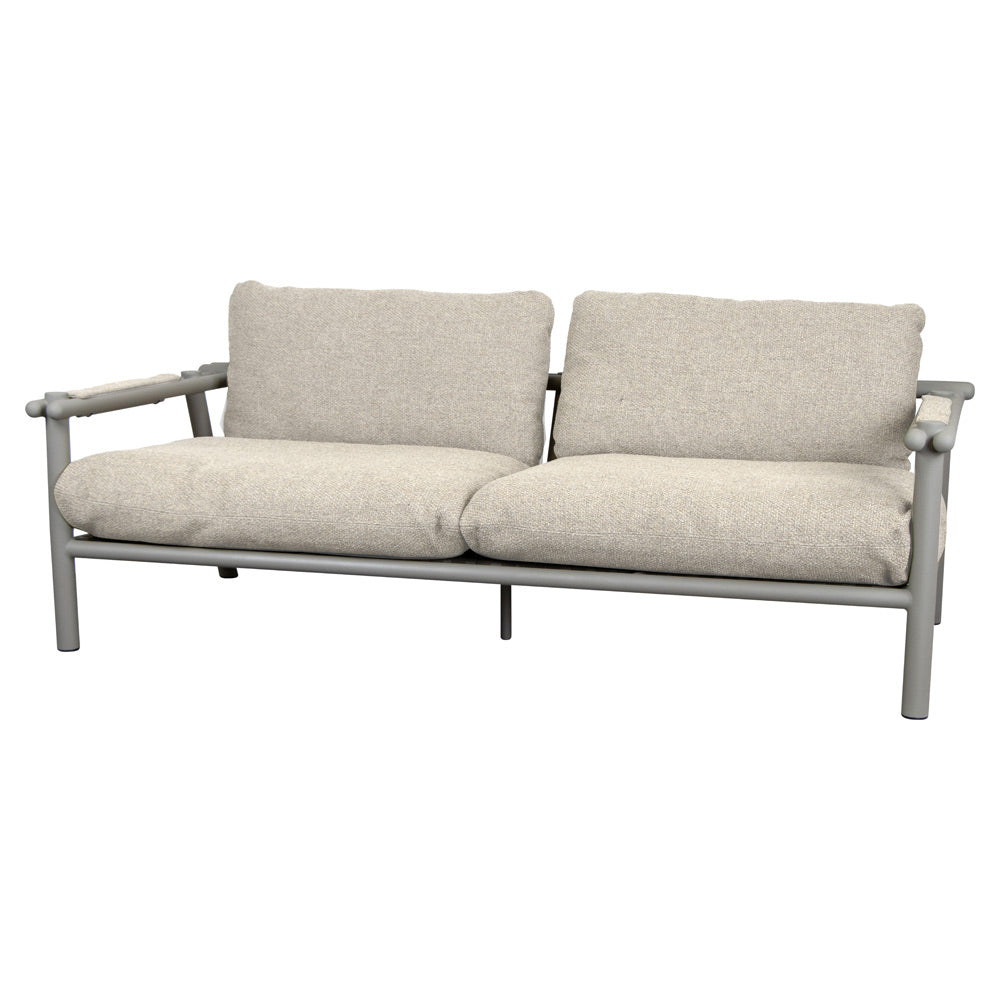 Sticks 2 Seater Sofa - Desert Sand Cushions, Taupe Aluminum Frame