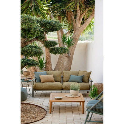Sticks 2 Seater Sofa - Light Brown Cushions, Taupe Aluminum Frame