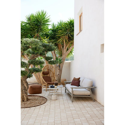 Sticks 2 Seater Sofa - Light Brown Cushions, Taupe Aluminum Frame