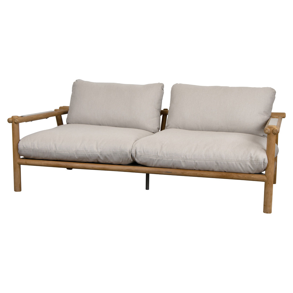 Sticks 2 Seater Sofa - Sand Cushions, Teak Frame