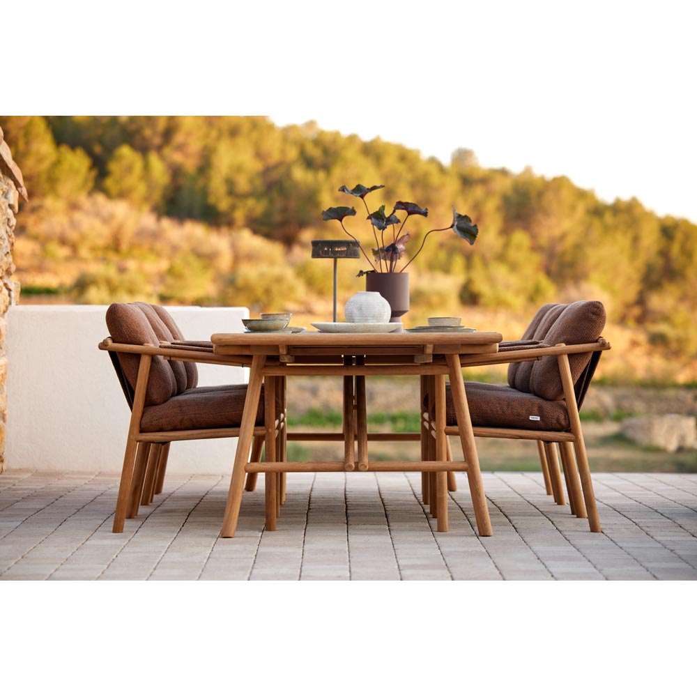 Sticks Armchair - Light Brown Cushions, Teak Frame