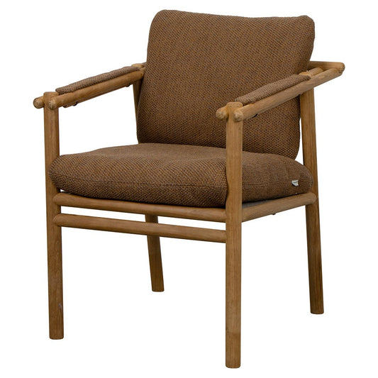 Sticks Armchair - Umber Brown Cushions, Teak Frame