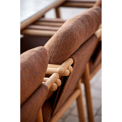 Sticks Armchair - Umber Brown Cushions, Teak Frame