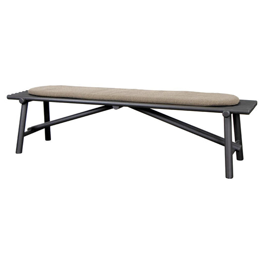Sticks Bench - Lava Gray Aluminum, Light Brown Cushion