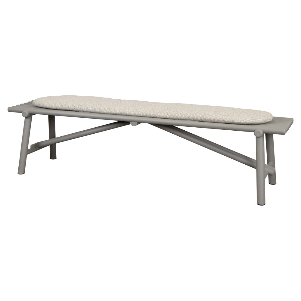 Sticks Bench - Taupe Aluminum, Desert Sand Cushion