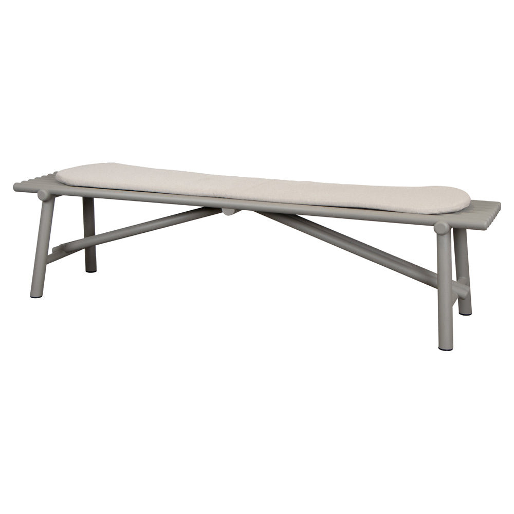 Sticks Bench - Taupe Aluminum, Sand Cushion